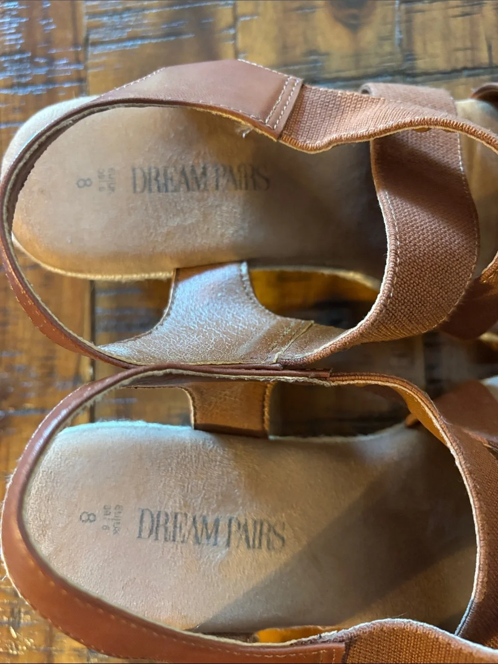 Dream Pairs, brown wedge sandal, 8